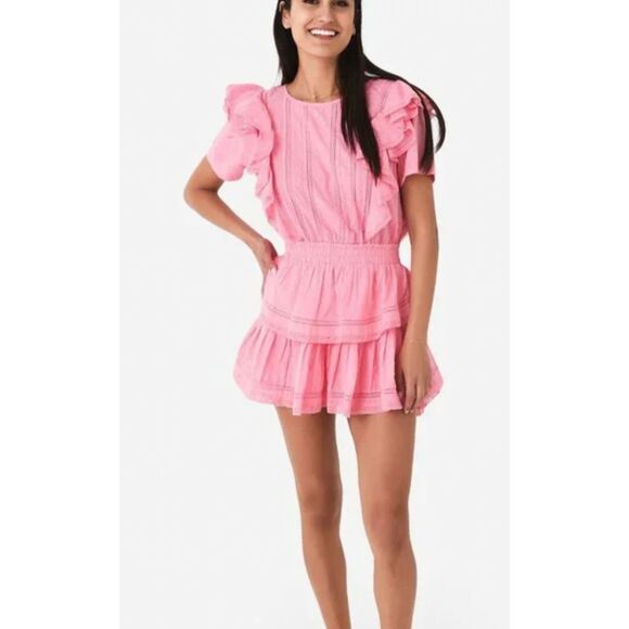 LoveShackFancy Natasha Dress in Vivid Pink Size Small - Picture 1 of 8